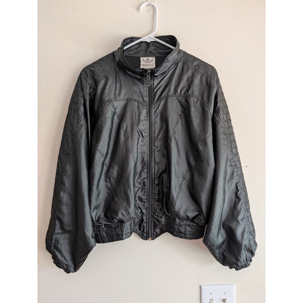 Rare 80s Vintage Adidas Nylon Bomber Jacket Thailand Embroidered Treefoil Retro